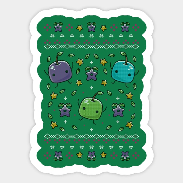 Junimo Forest Spirit Christmas Sticker by Alundrart